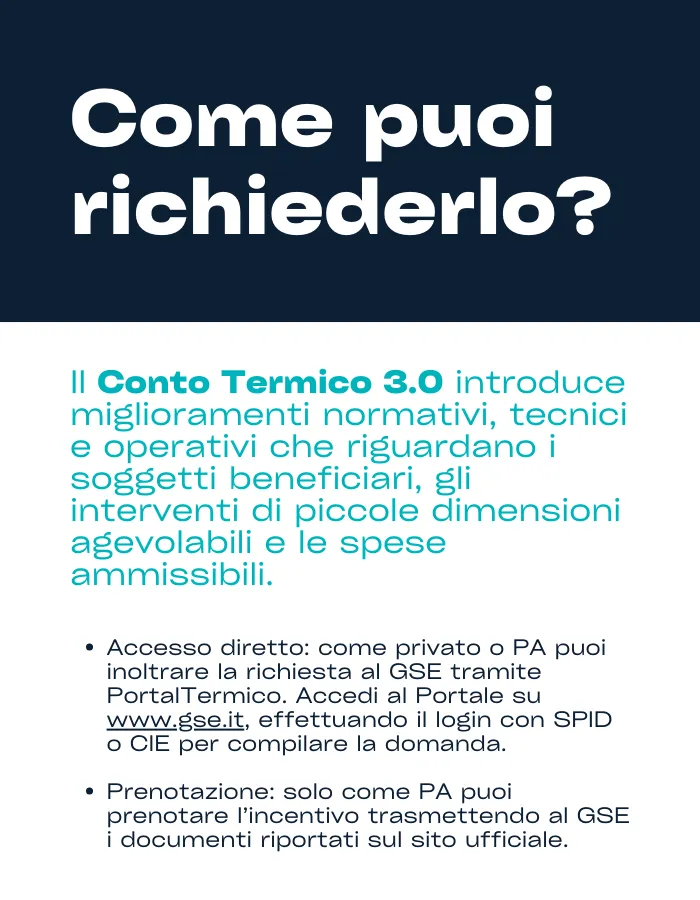 Conto Termico 3.0: come puoi richiederlo